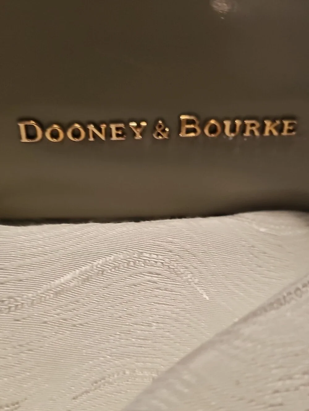 Dooney & Bourke Gray Leather Tote with Tan Trim